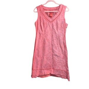 OSCAR DE LA RENTA COMPANY Pink Sleeveless Embroidered‎ Dress Sz 10